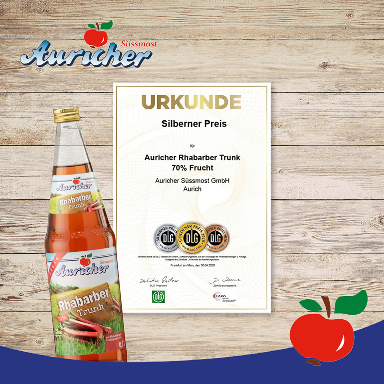 Auricher Fruchtsäfte von der DLG-Qualitätsprüfung ausgezeichnet!