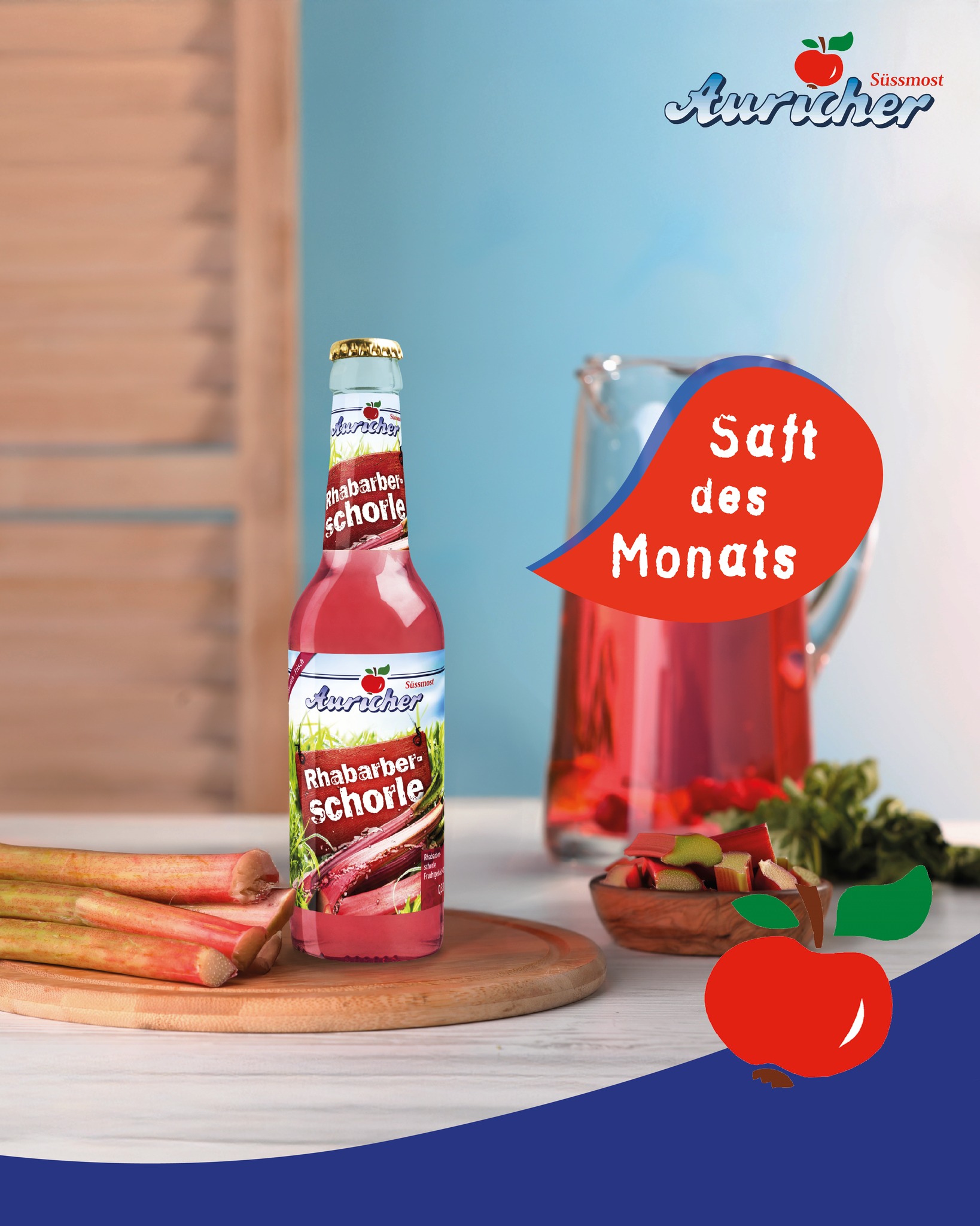 Unser Saft des Monats im Mai: Rhabarber-Schorle 🌸☀️