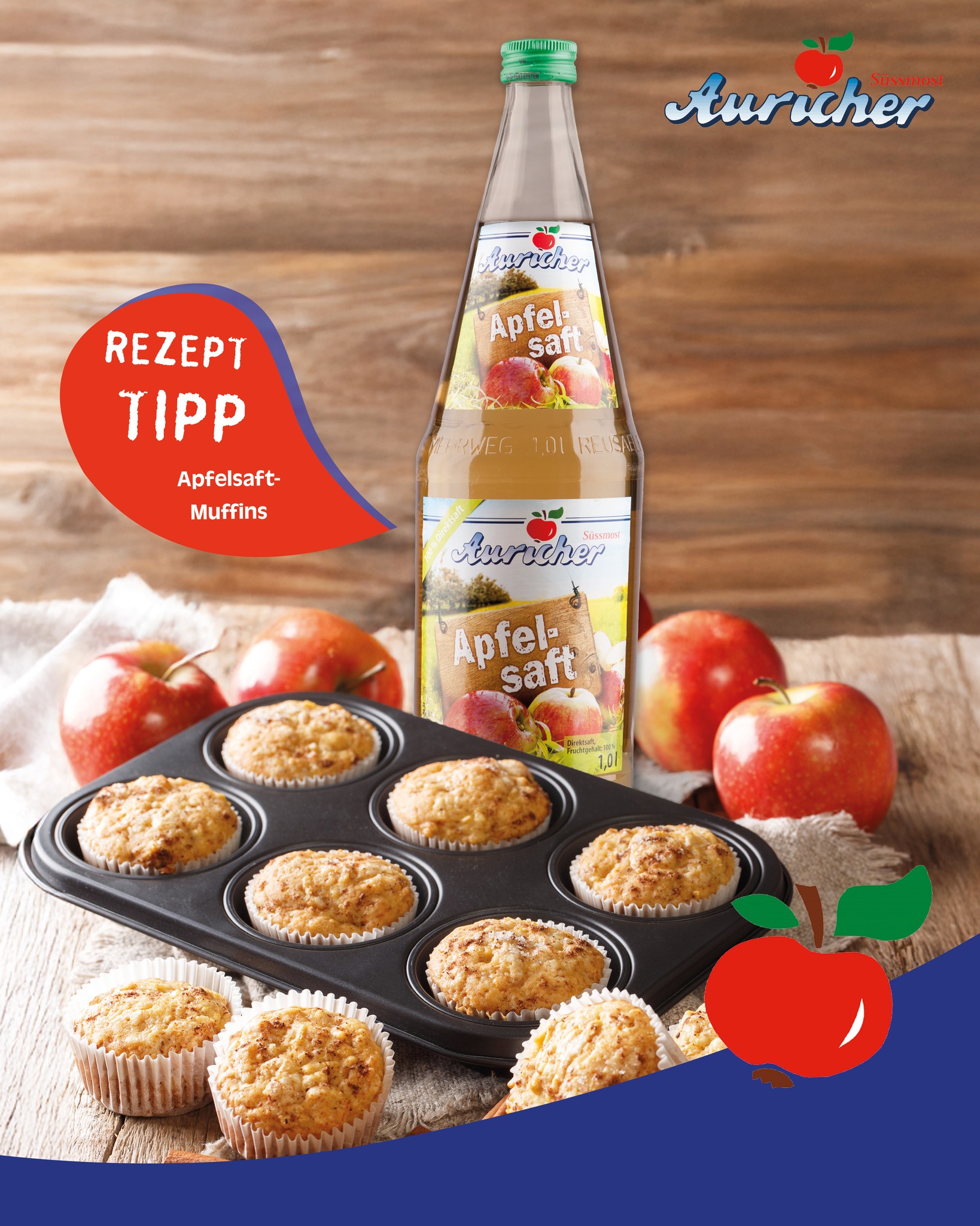 🍏 Herbstliche Apfelsaft-Muffins mit Zimtstreuseln! 🧁✨