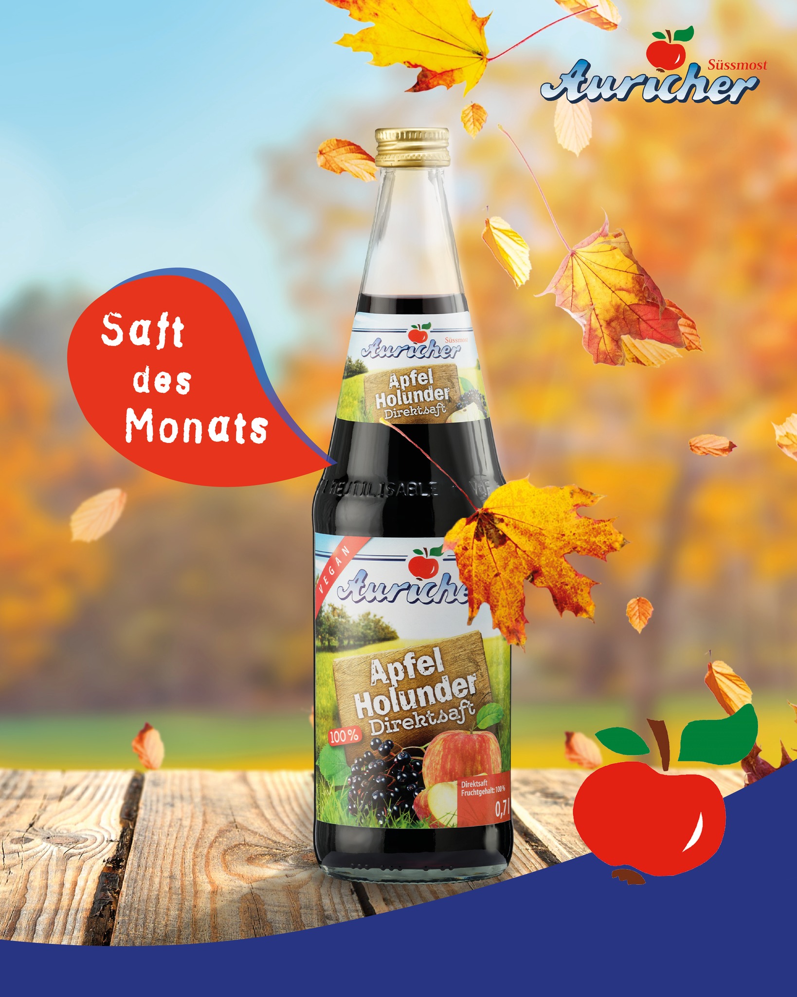 🍎🫐 Unser Saft des Monats im Oktober: Apfel-Holunder