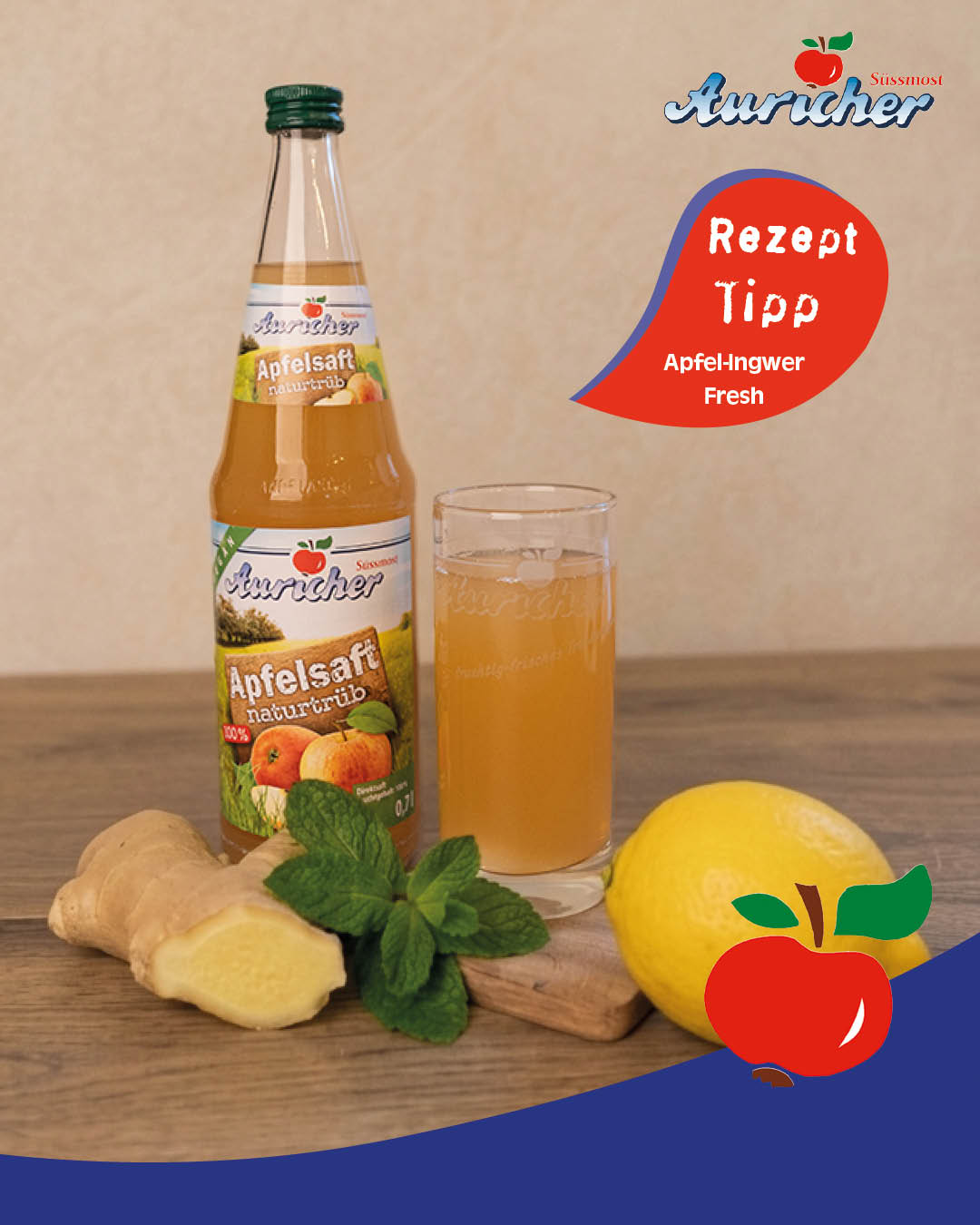 Rezept-Tipp für den März Apfel-Ingwer-Fresh