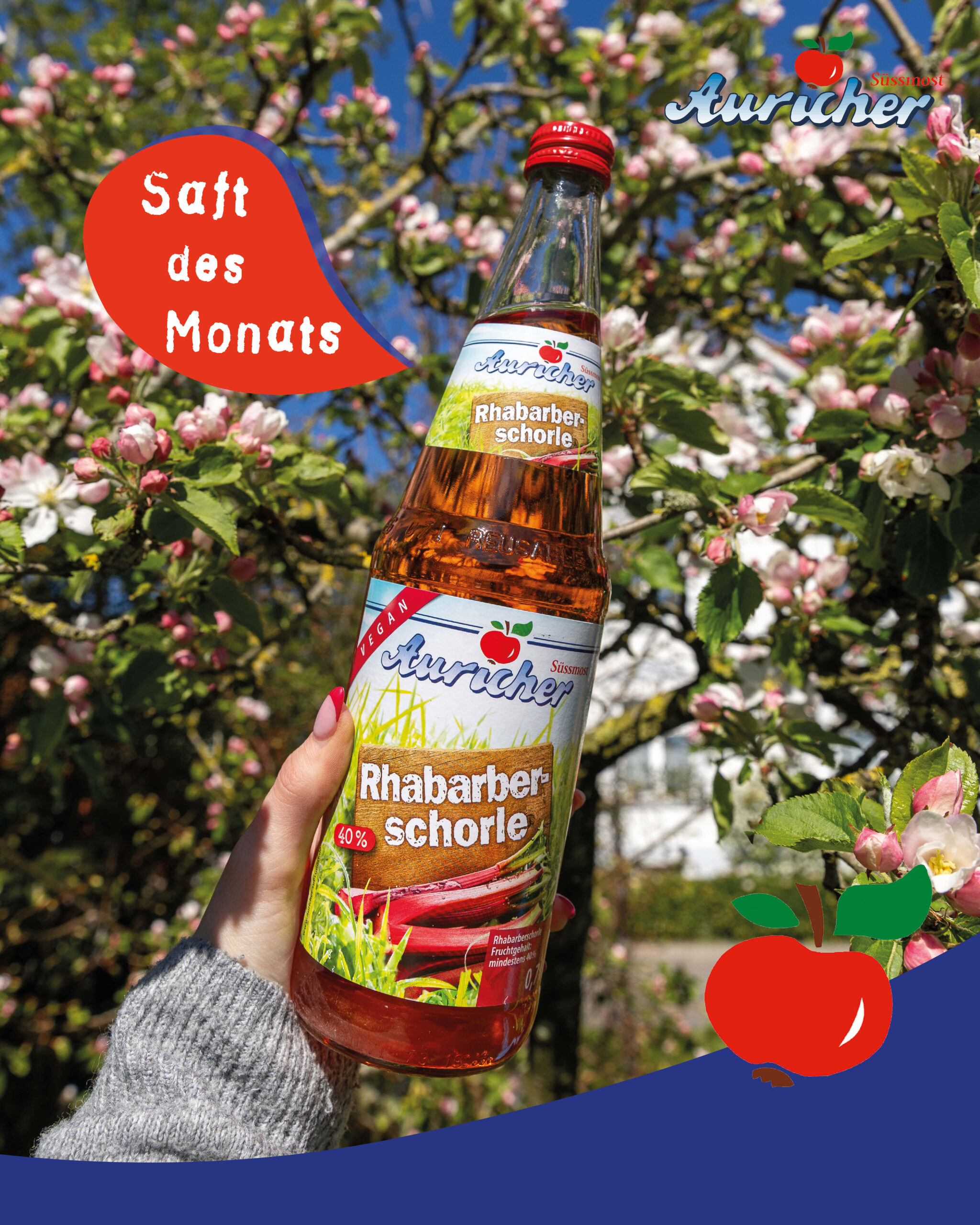 Saft des Monats: Unsere Rhabarberschorle